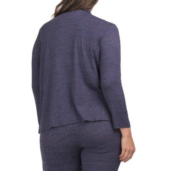 N NATORI Navy Brushed Hacci Waterfall Cardigan - Picture 2 of 2